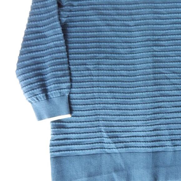 Blue Cardigan Sweater with Cream Details - Picture 4 of 5